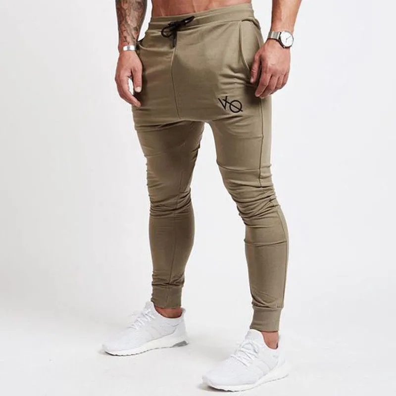 Mens Joggers 2018 GYMS New Men Skinny Pants Trousers Men Pants Gymming Slim Fit Sporting Male Breathable Joggers Black khaki