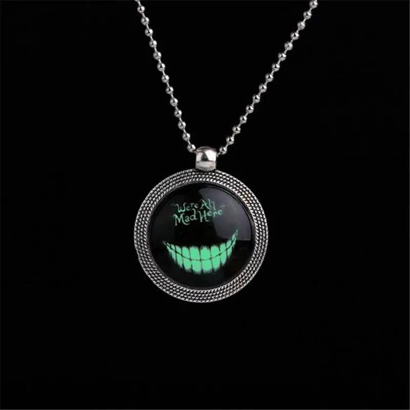 Punk Steampunk Noctilucence Bat Necklace Cat Simle Necklace Glow in the Dark Long Pendant Necklaces For Halloween Gift