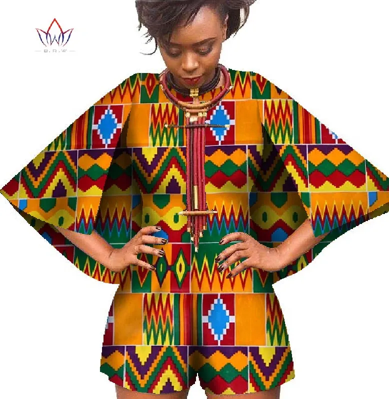 2018 بازان الشمع الأفريقي طباعة dashiki بذلة زائد الحجم 6xl رومبير بذلة عباءة playsuit الملابس الأفريقية للنساء WY393