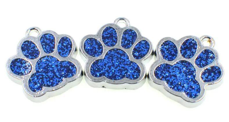 Partihandel 50st / Bling Hund / Björn Paw Print Hang Pendant Charms Fit For DIY Nyckelringar Halsband Mode Smycken