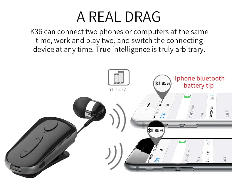 Cyberstore K36 Bluetooth Écouteurs Sans Fil Stéréo Sport Écouteurs Headset  Avec Mains Libres Appel Remind Vibration Porter Pilote Clip Du 17,04 € |  DHgate