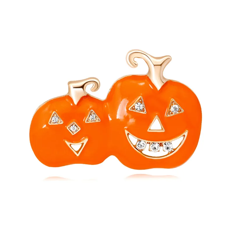 Broches citrouille de dessin animé Orange, cadeaux d'halloween, broches en alliage émail, bijoux de Corsage à la mode pour femmes, accessoires unisexe pour robe de soirée