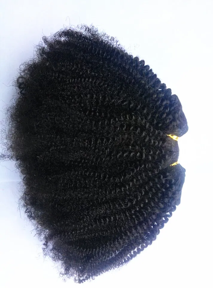 Brazilian Human Virgin Afro Coarse Hair Weft Unproccessed Natural Black Color Baby Soft Hair Extensions For Beauty Women