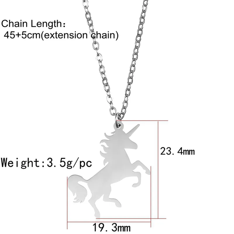 Eenhoorn hanger ketting paard Pegasus rvs goud voor vriendin Valentijnsdag vrouwen mannen cadeau charme kinderen sieraden