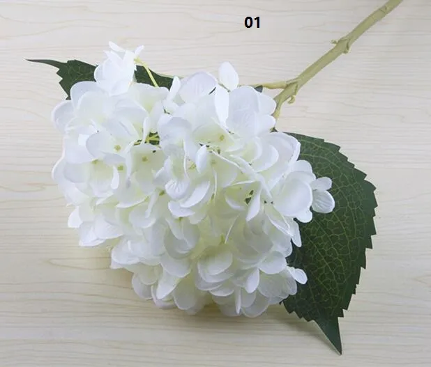 Hydrangea Artificial cabeça cabeça 47cm Falk Silk Single Hydrangeas para Centerpieces de Casamento Casa Festa Decorativa Flores Casamento SF020