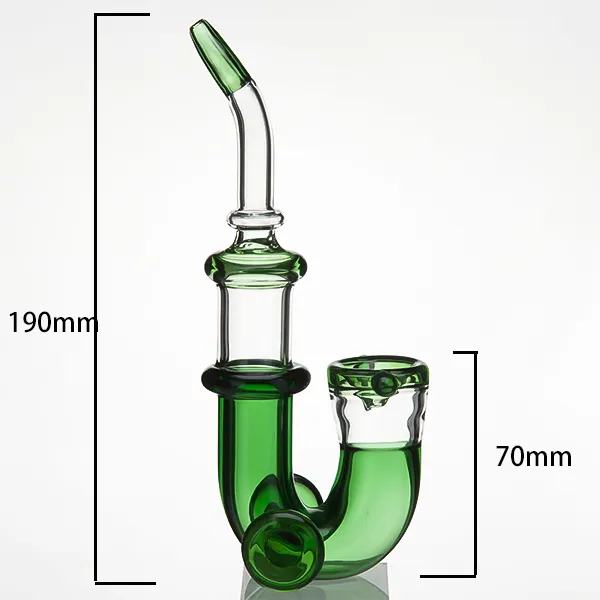 Forma speciale Pipa ad acqua in vetro Banger in vetro Gancio unghie Bong in vetro Dab Oil Rig Beaker con colore casuale 791