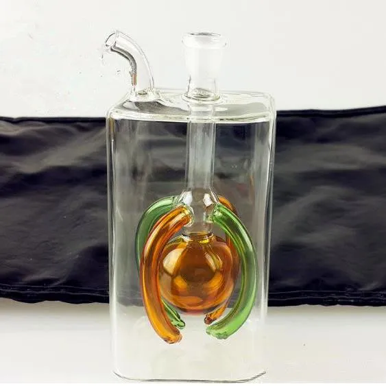 Square inside four claw hookah glass ball ,Wholesale Bongs Oil Burner Pipes Water Pipes Glass Pipe Oil Rigs Smoking 