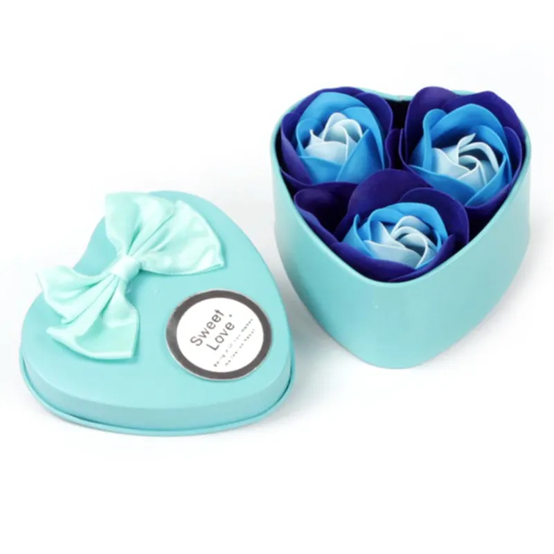 /Box Heart-Shaped Rose Soap Flower Romantic Wedding Party Gift Hand Make Flower Petals Decor Valentine gift