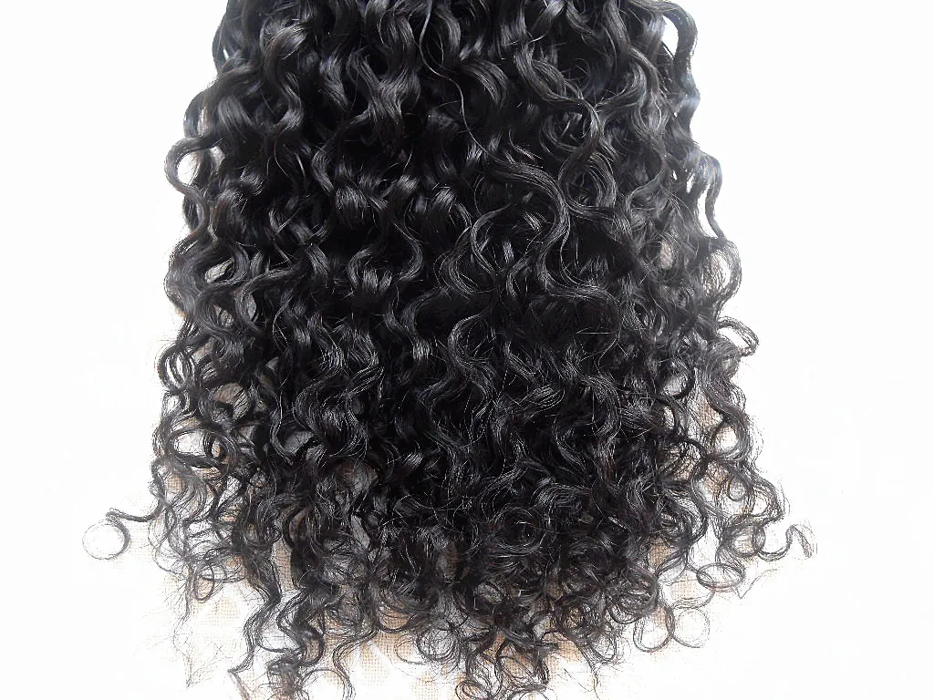 Brasilianska mänskliga Virgin Remy Hair Curly Hair Weft Human Baby Mjuk hårförlängningar Obehandlad Naturlig Svart Färg