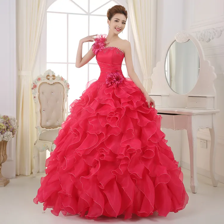 Blue Color Strapless Beading Ruched Wedding Dress... From 52,29  | DHgate