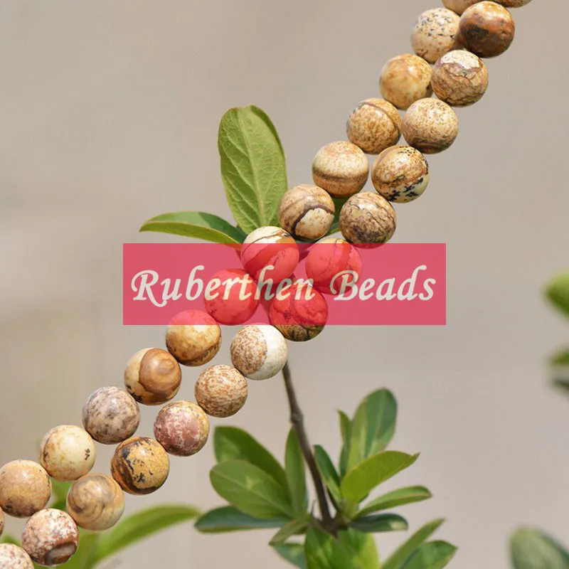 NB0032 On Sale Natural Picture Jaspers Beads DIY Bracelet Beads High Quantity Loose Stone 8 mm Round Beads for Make Jewelry