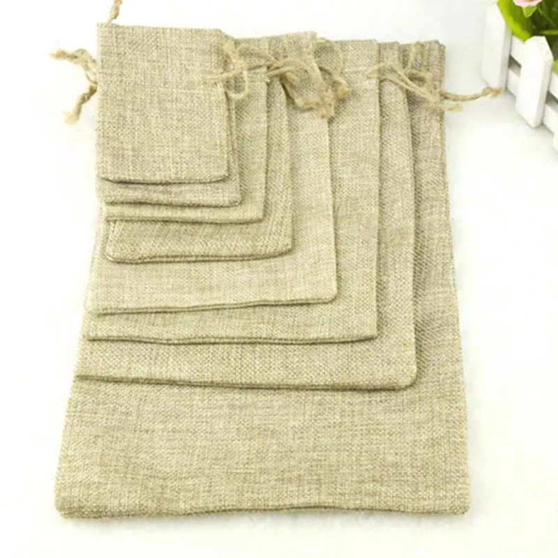 10x15 Linen Bag Drawstring Wedding&Christmas Packaging Pouchs & Gift Bags Small Jewelry Sachet &Mini Jute bags F20173469