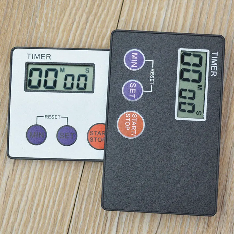 Pocket Credit Card Size Kitchen Timer Digital Countdown Cooking Timer Count Down Alarm Clock Kitchen Tools ZA5895