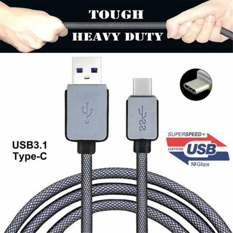 Trenzado USB C 3.1 Tipo C a USB 3.0 Cable de cargador de sincronización para Google Nexus 5X 6P samsung s9