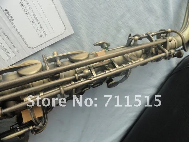 Custom Instruments Grind Arenaceous Bronze Archaize Alto Saxofoon Eb Tune e Flat Sax Hand gesneden met Case Mondstuk Accessoires