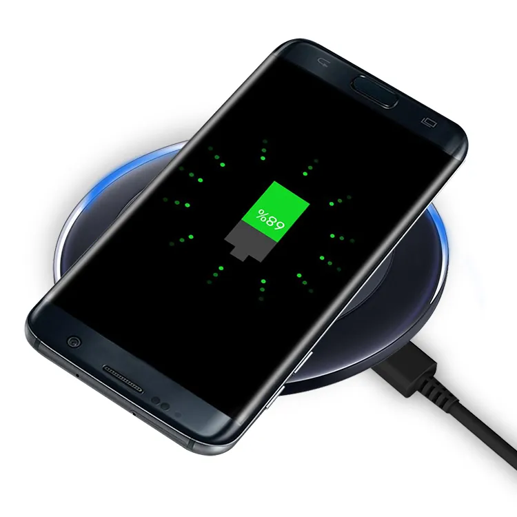 För iPhone X Qi Wireless Charger Pad Wireless Charging Cord för Samsung Note 8 iPhone 8 Plus Galaxy Note 5 med USB -kabel i Retai9192922