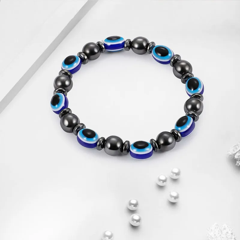 2018 énergie hématite magnétique bleu eye eye bracelet femme alimentation sain sain biguelle noire batterie bracelet pour hommes s bijoux de mode