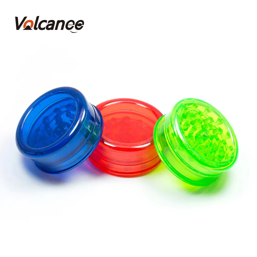 Volcanee Wholesale Newest Plastic 60mm magnetic herb Grinders 3 Parts for dry herb Grinder