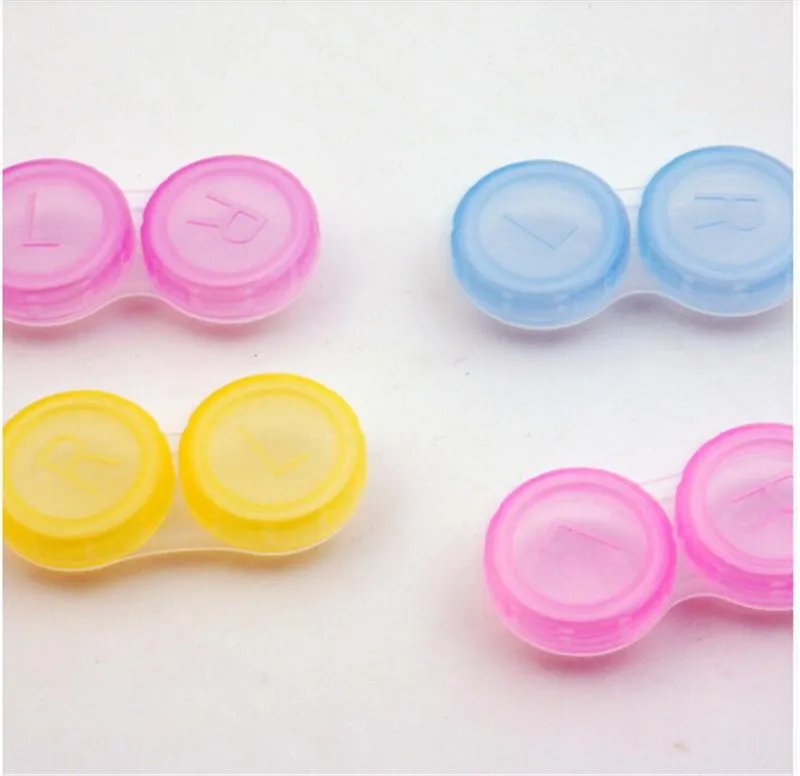 Plastic Contact Lens Box Holder Portable Small Lovely Candy Color Eyewear Bag Container Contact Lenses case randoml colors