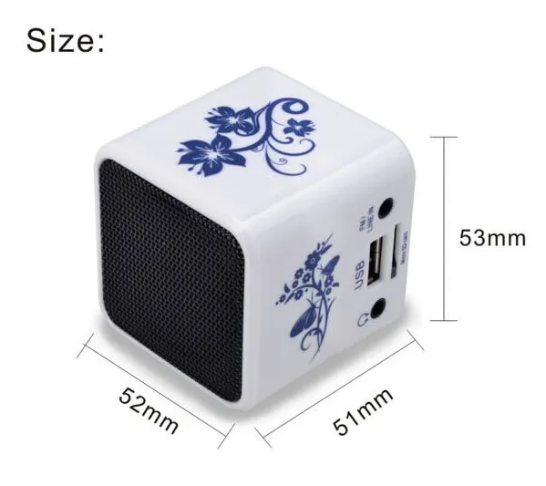 NIZHI TT032B Mini Speaker Portable Högtalare Portable Music Player Support UDisk TF Cardfm Radio5276779