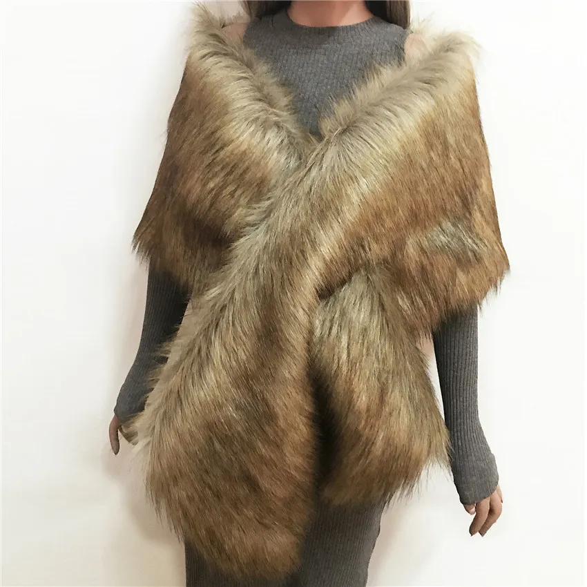 Lanshifei Nouveau Style Haut De Gamme Châle En Fausse Fourrure Écharpe Infinity Imitation Cape