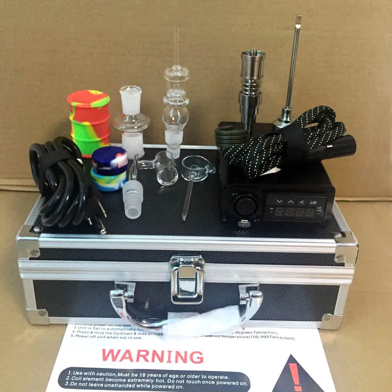 E-Nagel-Box, elektrischer Tupfer, trockenes Kräuterwachs, E-Nagel mit Quarz-Nagelbox-Set, Tupfer-Werkzeug, 20 mm Heizspule, Temperaturregler, Rig-Glasbongs