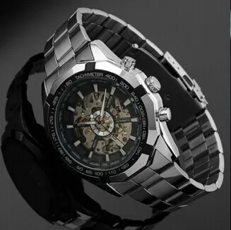새로운 승자 빛나는 시계 남자 자동 시계 해골 군사 시계 기계식 Relogio 남성 Montre 시계 Mens Relojes
