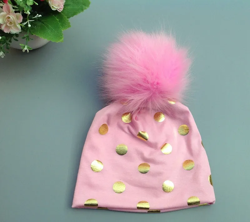 New Baby big Pompon cotton Caps Floral Print Cap Ears Cover Hat Europe Style Kids pom pom Hats Beanie Hat Head Wraps MZ9131