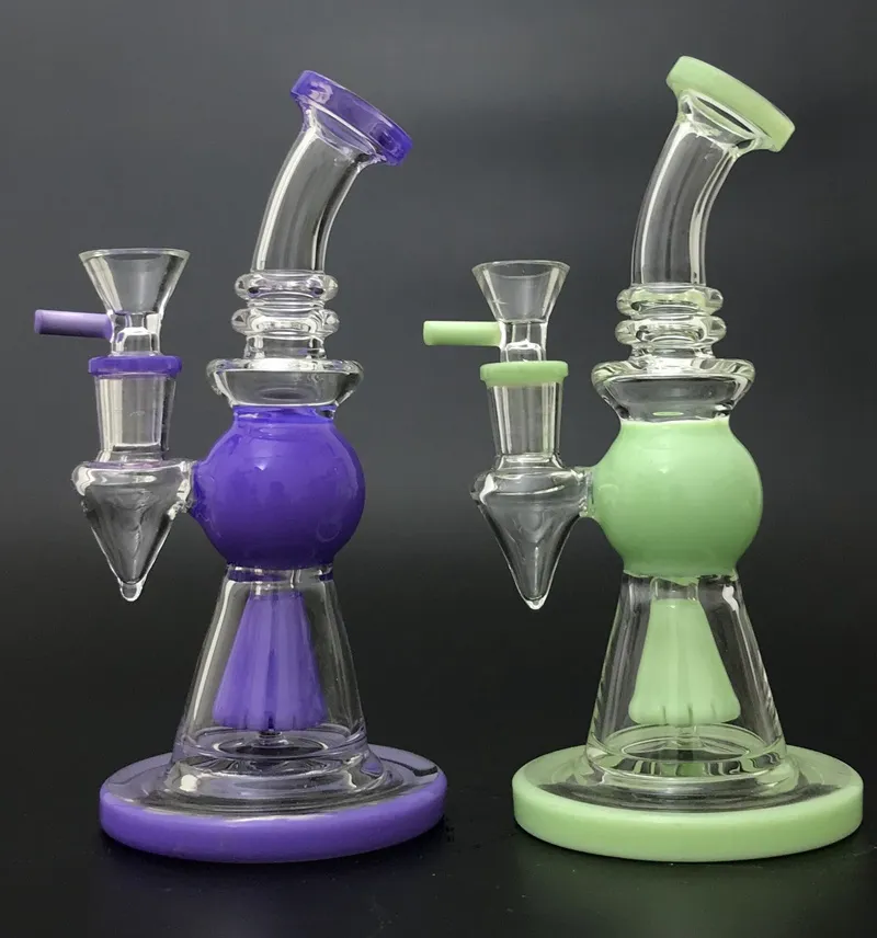 7 Inch Hookahs Pyramid Design Heady Glass Bongs Short Nect Mouthpiece Showerhead Perc Oil Dab Rigs 14mm Female Joint Water Pipes With Bowl XL275