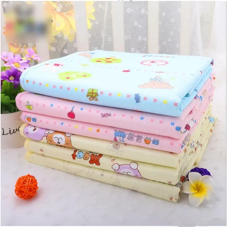 Newborn Infants Diaper Changing Pad Urinal Pad For Infant Bed Waterproof Cotton Cloth Diaper Changing Mat For Crib Yellow Pink Blue 