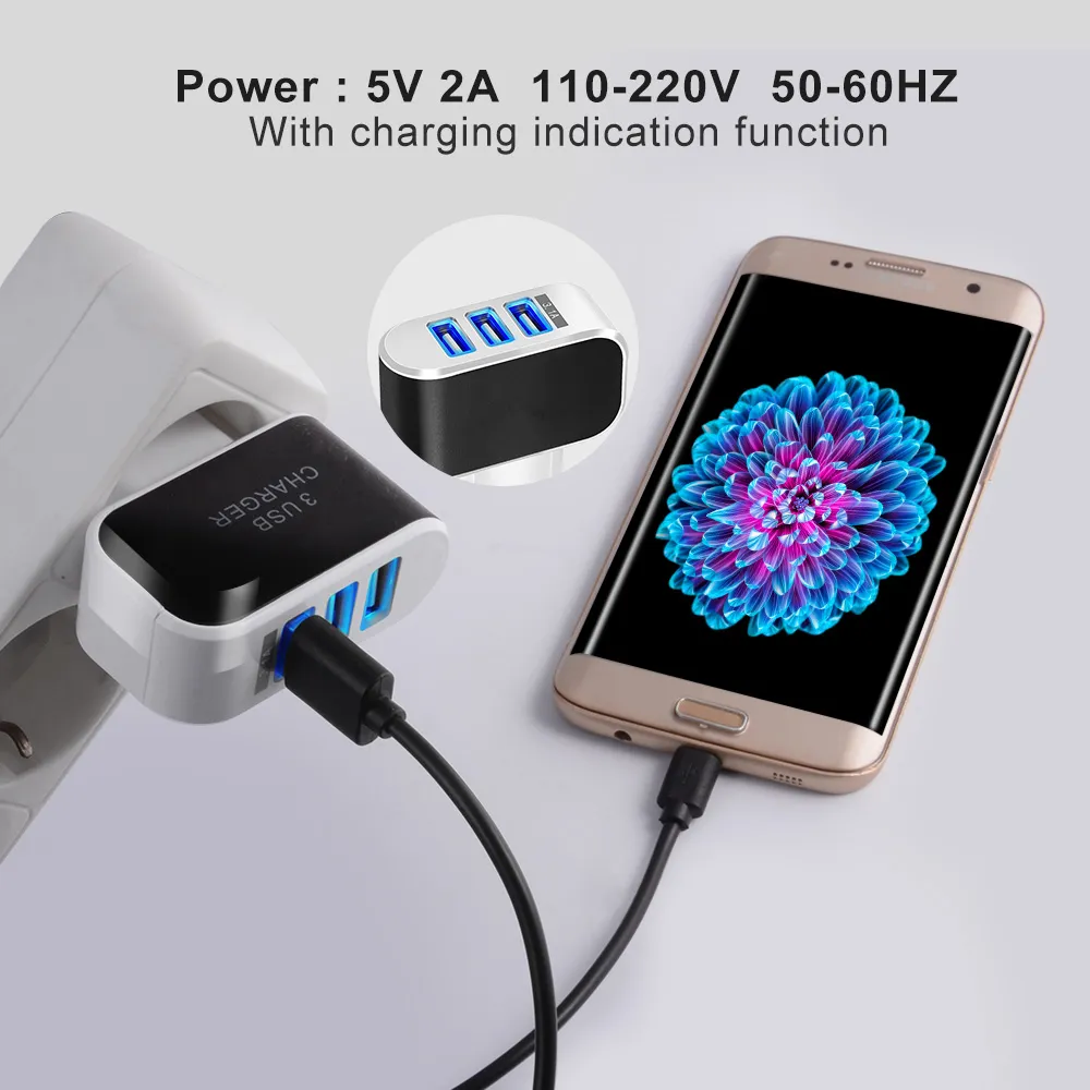 3USB Candy Charger Beauty Plug Spara Mycket Socket Space Family Utility Säkerhetsplugg Mobiltelefon Laddare Amerikanska Standard USA