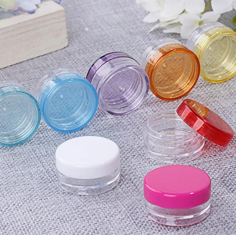 En gros 3 ml 5 ml Petite Bouteille Ronde Pots Mini Vide En Plastique Nail Art Stockage Cosmétique Emballage Conteneurs LX1279