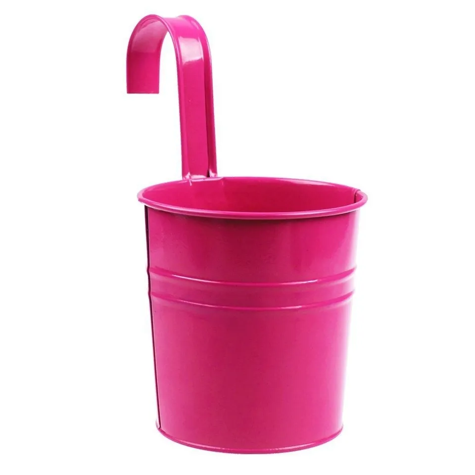 Dtoterul Vaso da Fiori in Metallo - Set 4 Pezzi con Gancio Staccabile per Piante Sospese, Supporto in Ferro da Appendere, Bianco