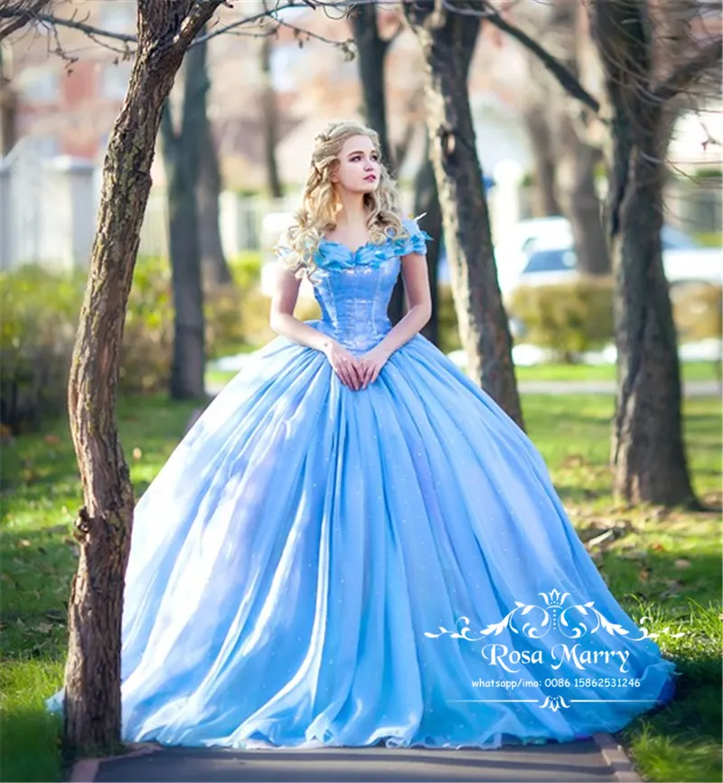 Blue Cinderella Ball Gown Off Shoulder Plus Size... From Sarah_bridal, $217.09 | DHgate.Com Blue Cinderella Ball Gown Off Shoulder Plus Size... From Sarah_bridal, $217.09 | DHgate.Com
