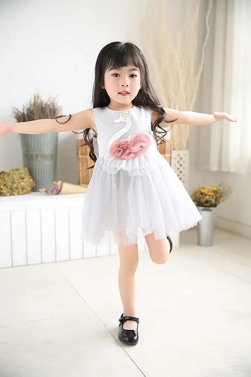 2018 Baby Mädchen Sommer Kleidung Nette Kleinkind Mädchen Schwan Prinzessin Party Geburtstag Festzug Kleid Kinder Baby Mädchen Tutu Kleid Sommerkleid mädchen Kleider