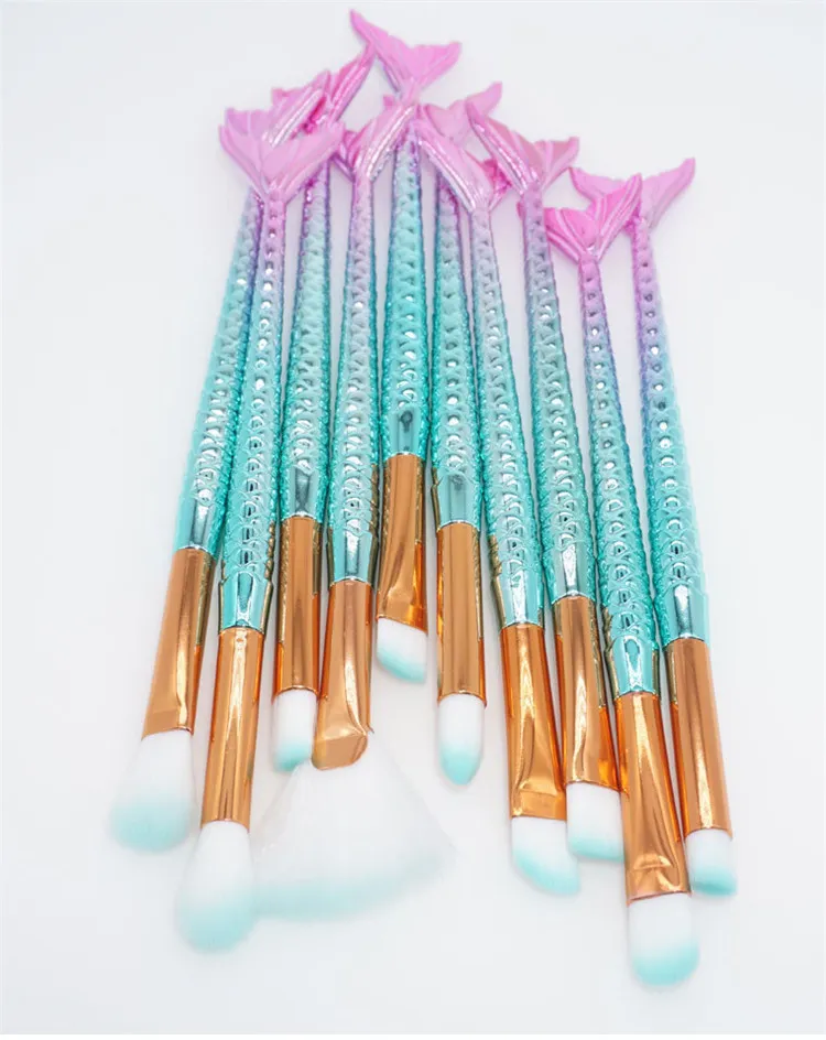 11st / Eye Makeup Brushes Sätter Mermaid Highlighter Tech Make Up Brush Brocha de Maquillaje av DHL