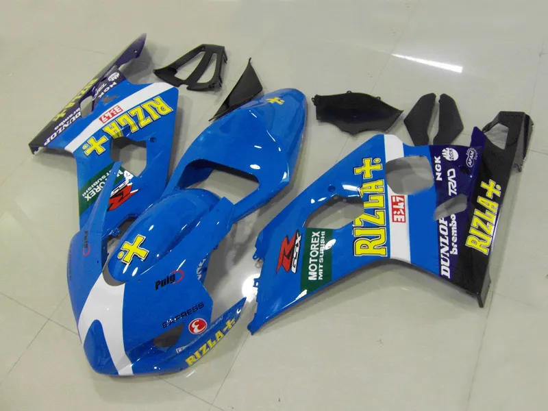 Kit carenatura vendita calda per SUZUKI GSXR600 GSXR750 04 05 K4 aftermarket GSX-R600 / 750 2004 2005 set carenature blu bianco nero GU70