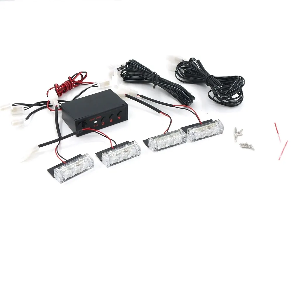 2x3 4x3 6x3 8x3 Warnung EMS Polizei Lichter LED Auto Strobe Blitz Feuerwehr 12v Notfall Hohe Leistung Rot Blau Weiß Grün Bernstein1488760