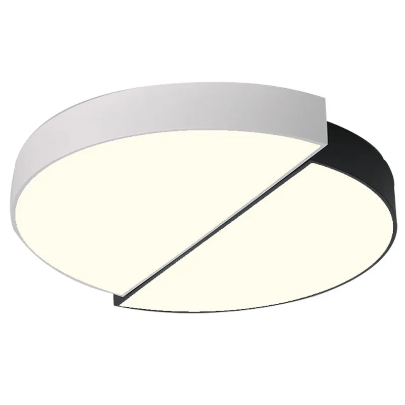 Нордический современный простой LED потолочный спальня светильники ресторан фойе детской комнаты двойной полукруг черный белый комбинация потолочных светильников