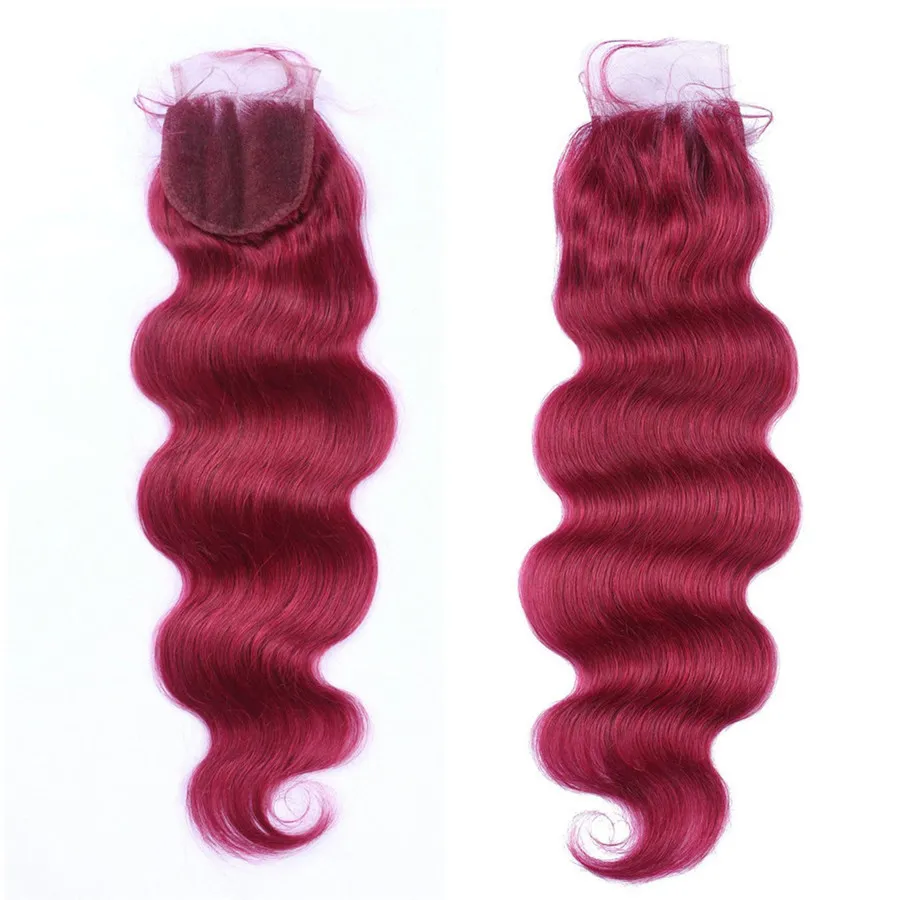 Cabelo humano virgem brasileiro 99j feixes com fechamento de renda corpo onda 99j cabelo com fechamento de renda 4x4 meio livre três partes