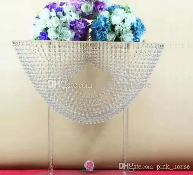 2018 new arrival Tall crystal Wedding Centerpiece crystal wedding cake stand flower chandelier stand wedding pillar