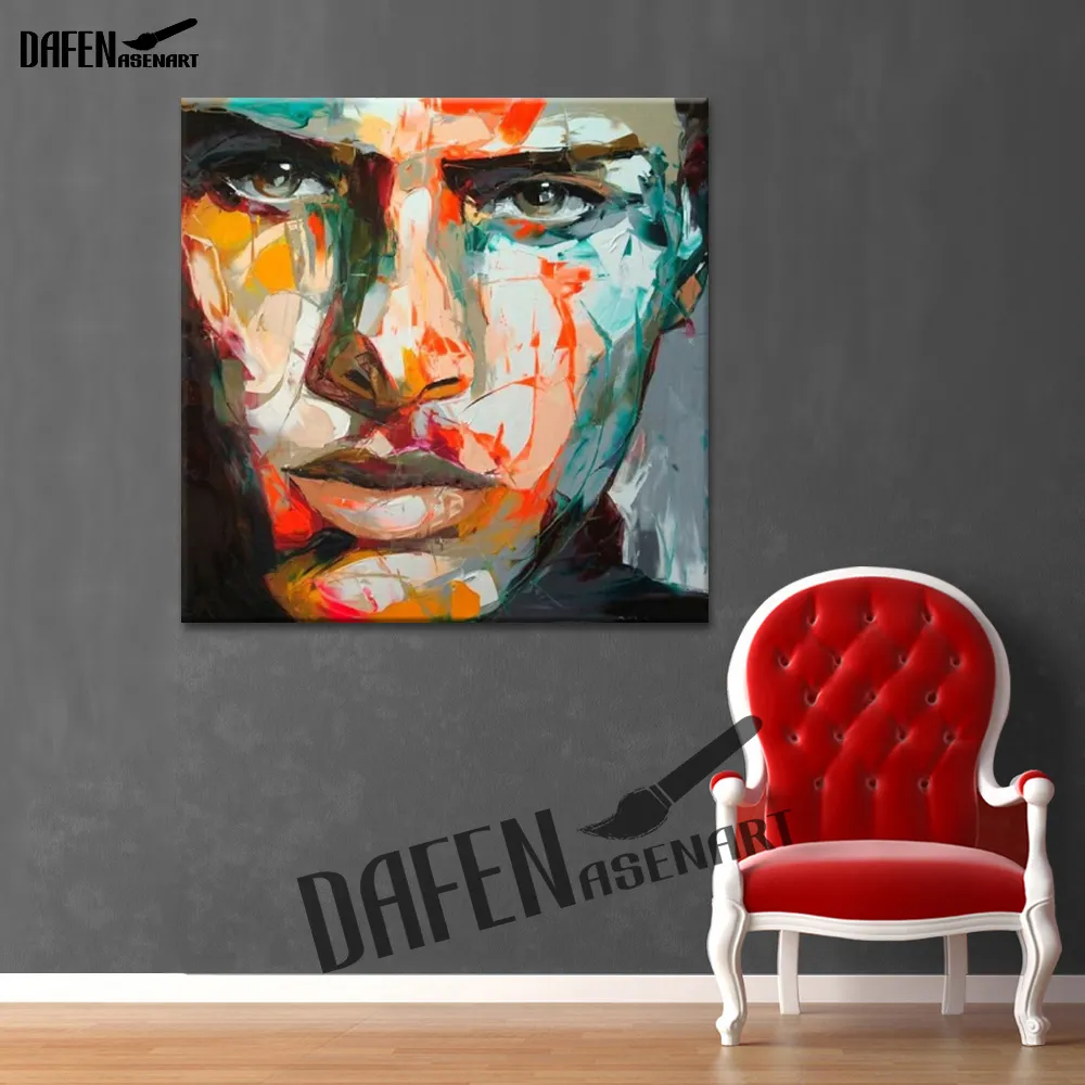 Angry Man Wall Art 100% Hand Painted Oil Painting On Canvas Palette Knife Figure  Art Home Decoration