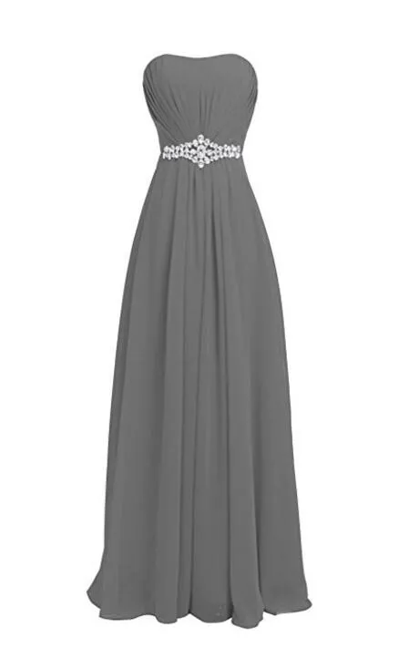 Gele Blauwgroen Lange Chiffon Strapless Bruidsmeisjesjurk Goedkoop Een lijn geplooide bruidsmeisje jurken Lace-up terug LDR2206