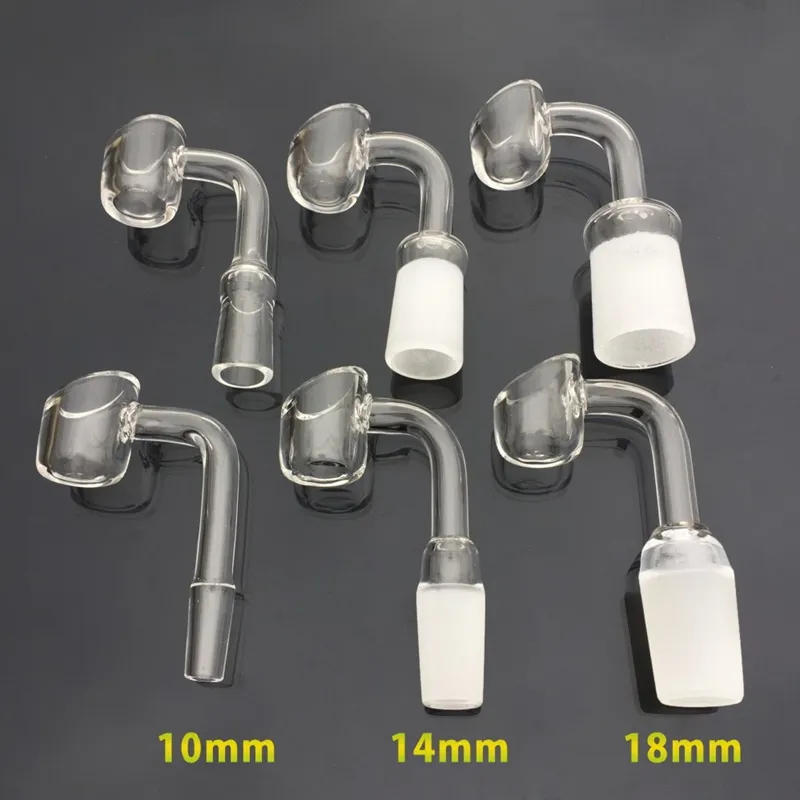 Domeless Frosted Club Quartz Banger Nail 10mm 14mm 18mm Male Female Joint Real Quartz Nail 90 45 Degree Bucket Bangers