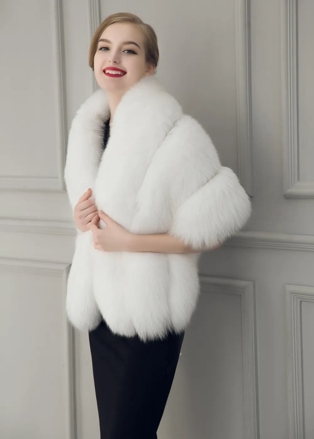 2019 New Warm Faux Fur Bridal Shawl Fur Wraps Marriage Shrug Coat Bride ...
