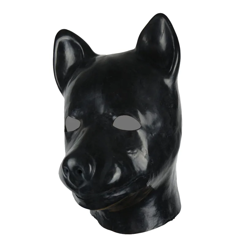 3D mould full head latex dog mask rubber hood unisex fetish latex dog BDSM slave hood sexy