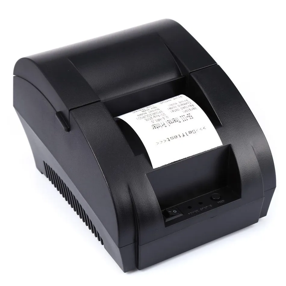 Original ZJ-5890K Portable 58mm USB POS Receipt Thermal Printer with USB Port Low Noise For Restaurant Supermarket EU PLUG