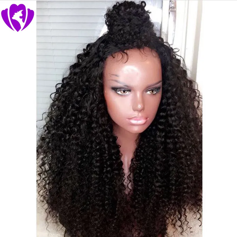 High quality Long Kinky Curly Heat Resistant Lace Front Wig Handmade Glueless Synthetic Natural Hairline Hair Wigs For Women