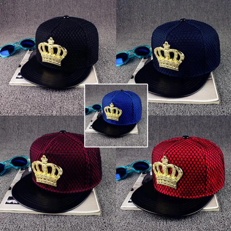 Tide Crystal Metal Crown Designer Hoeden voor mannen Nieuw gaas ademende hiphop honkbal caps mannen high street heren caps gratis verzending