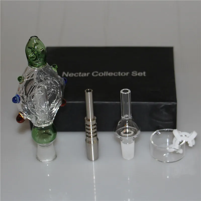 Shisha-Glas-NC-Kit mit Titannägeln, Kugelspitze, Quarzspitzen, Rauchpfeifen, Dab-Stroh, Bohrinseln, Rauchzubehör, Mini-Bubbler-Bong, Nektar-Sammler-Set